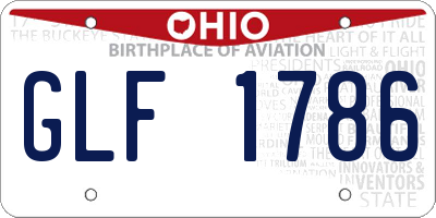 OH license plate GLF1786