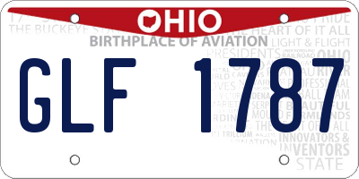 OH license plate GLF1787