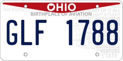 OH license plate GLF1788