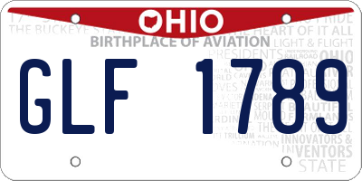 OH license plate GLF1789