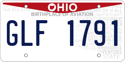 OH license plate GLF1791