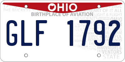 OH license plate GLF1792