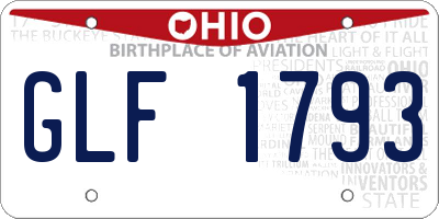 OH license plate GLF1793