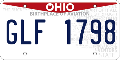 OH license plate GLF1798
