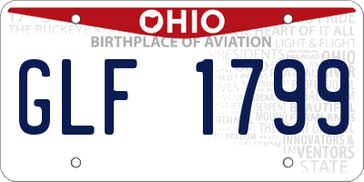 OH license plate GLF1799