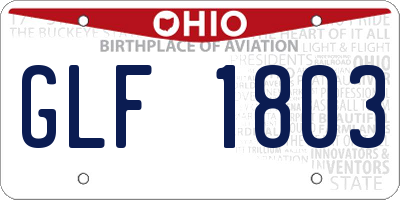 OH license plate GLF1803