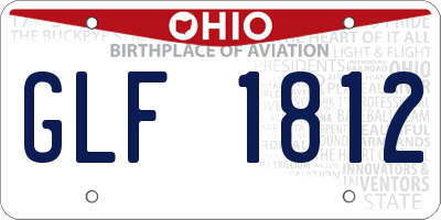 OH license plate GLF1812
