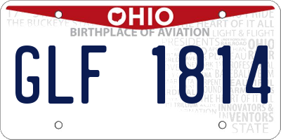 OH license plate GLF1814