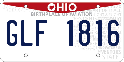 OH license plate GLF1816