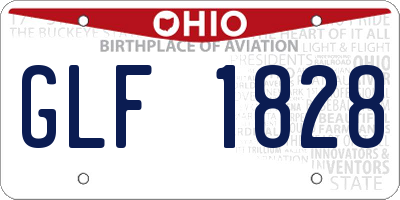OH license plate GLF1828