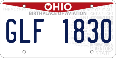OH license plate GLF1830