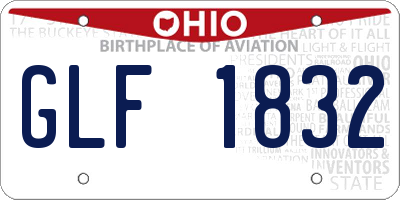 OH license plate GLF1832