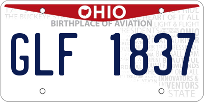 OH license plate GLF1837