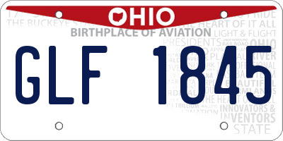 OH license plate GLF1845