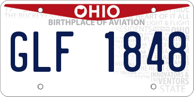 OH license plate GLF1848
