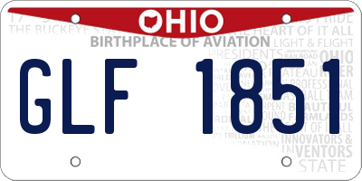 OH license plate GLF1851