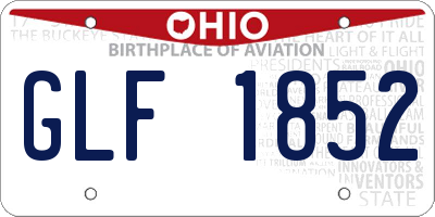 OH license plate GLF1852