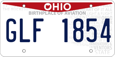 OH license plate GLF1854