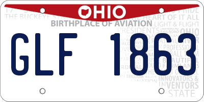 OH license plate GLF1863