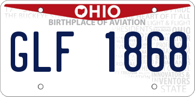 OH license plate GLF1868