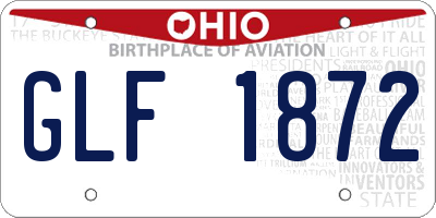 OH license plate GLF1872