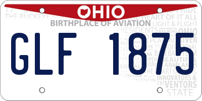 OH license plate GLF1875