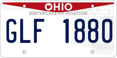 OH license plate GLF1880