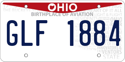 OH license plate GLF1884