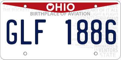 OH license plate GLF1886