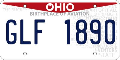 OH license plate GLF1890