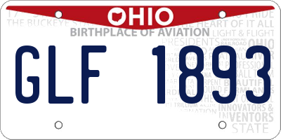 OH license plate GLF1893