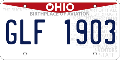 OH license plate GLF1903
