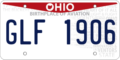 OH license plate GLF1906