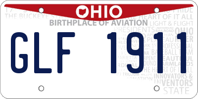 OH license plate GLF1911
