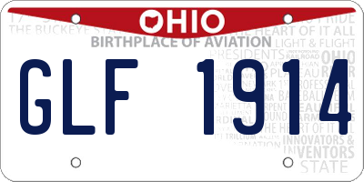 OH license plate GLF1914