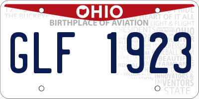 OH license plate GLF1923