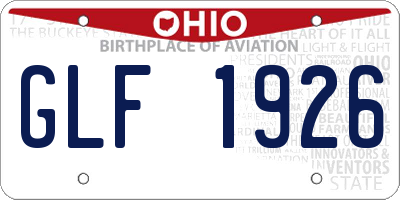 OH license plate GLF1926