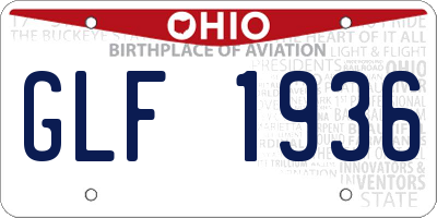 OH license plate GLF1936