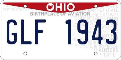 OH license plate GLF1943