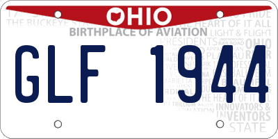 OH license plate GLF1944