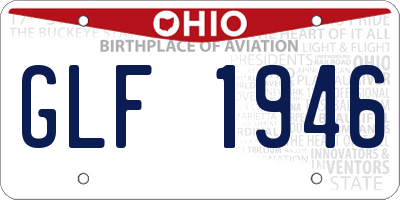 OH license plate GLF1946