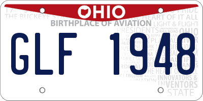 OH license plate GLF1948