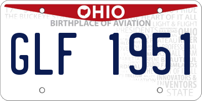 OH license plate GLF1951