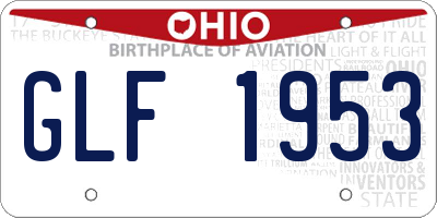 OH license plate GLF1953
