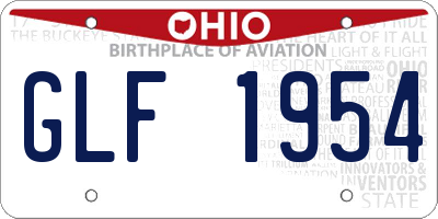 OH license plate GLF1954
