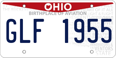 OH license plate GLF1955