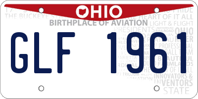 OH license plate GLF1961