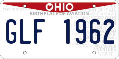 OH license plate GLF1962