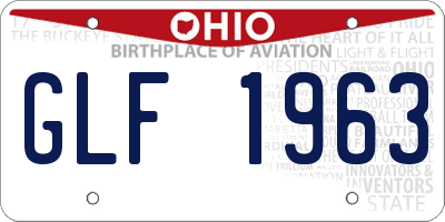 OH license plate GLF1963