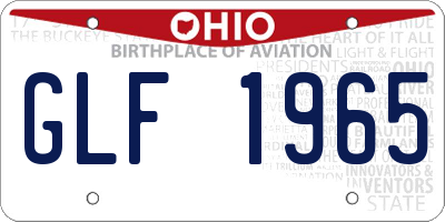 OH license plate GLF1965